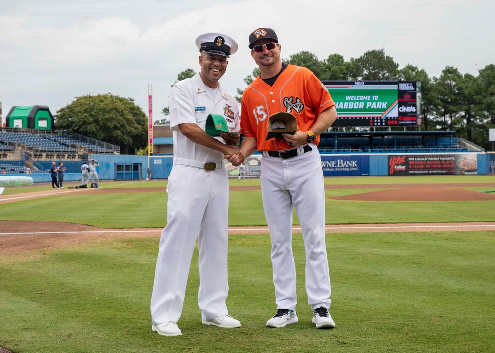 USS George H.W. Bush (CVN 77) Attends Norfolk Tides Baseball Game