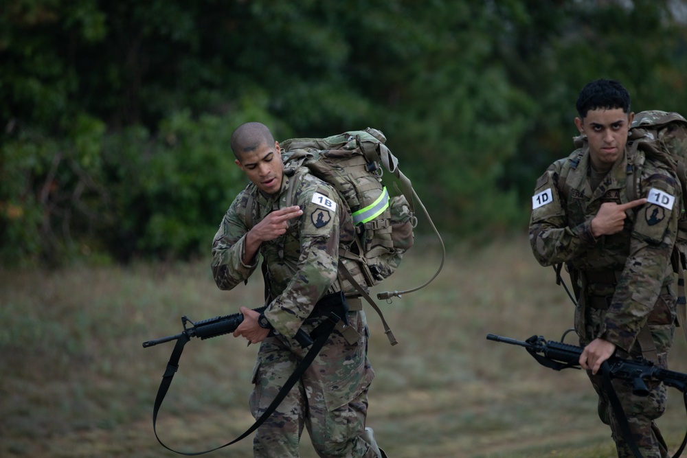 U.S. Army Reserve Best Squad competitors show off their competitor numbers