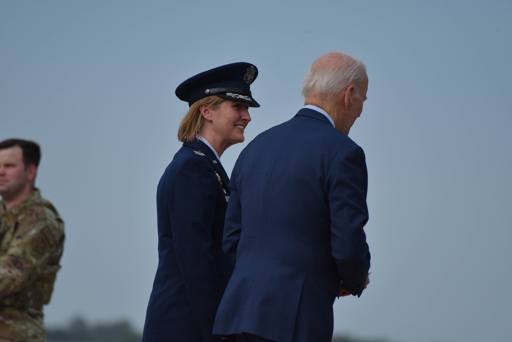 89 AW commander conducts her first solo presidential greet