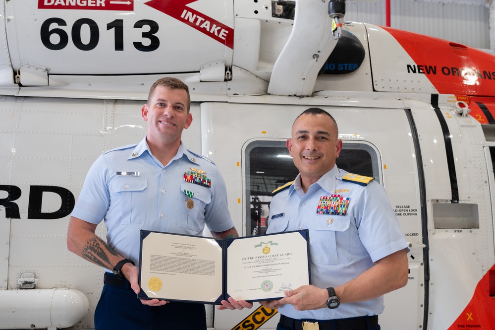 Coast Guard aircrew recognized by Coast Guard District Eight Commander