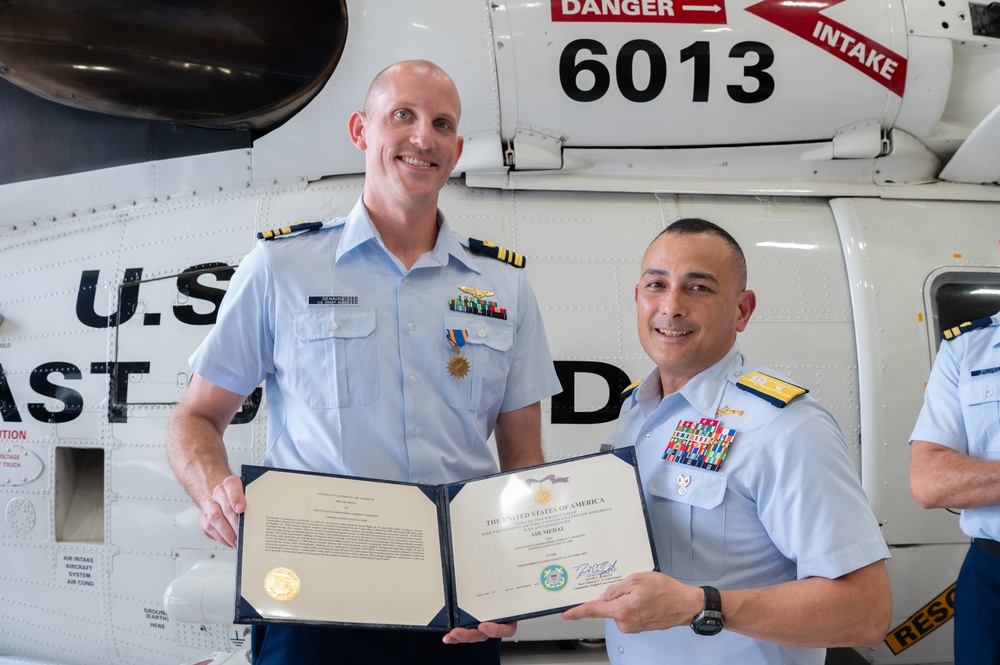 Coast Guard aircrew recognized by Coast Guard District Eight Commander