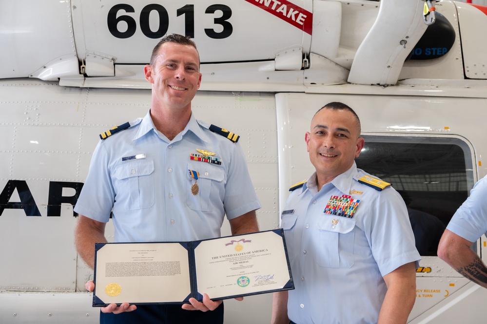 Coast Guard aircrew recognized by Coast Guard District Eight Commander