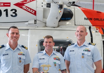 Coast Guard aircrew recognized by Coast Guard District Eight Commander