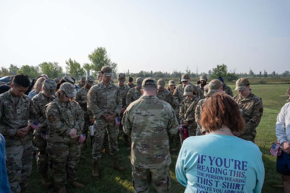 Airmen Place Flags in Remembrance of Those Lost to Suicide
