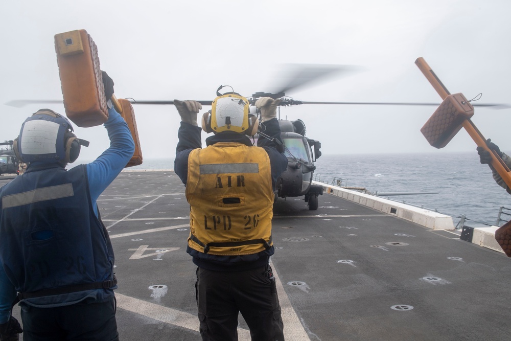 USS John P. Murtha Conducts Flight Operations with 160th Airborne