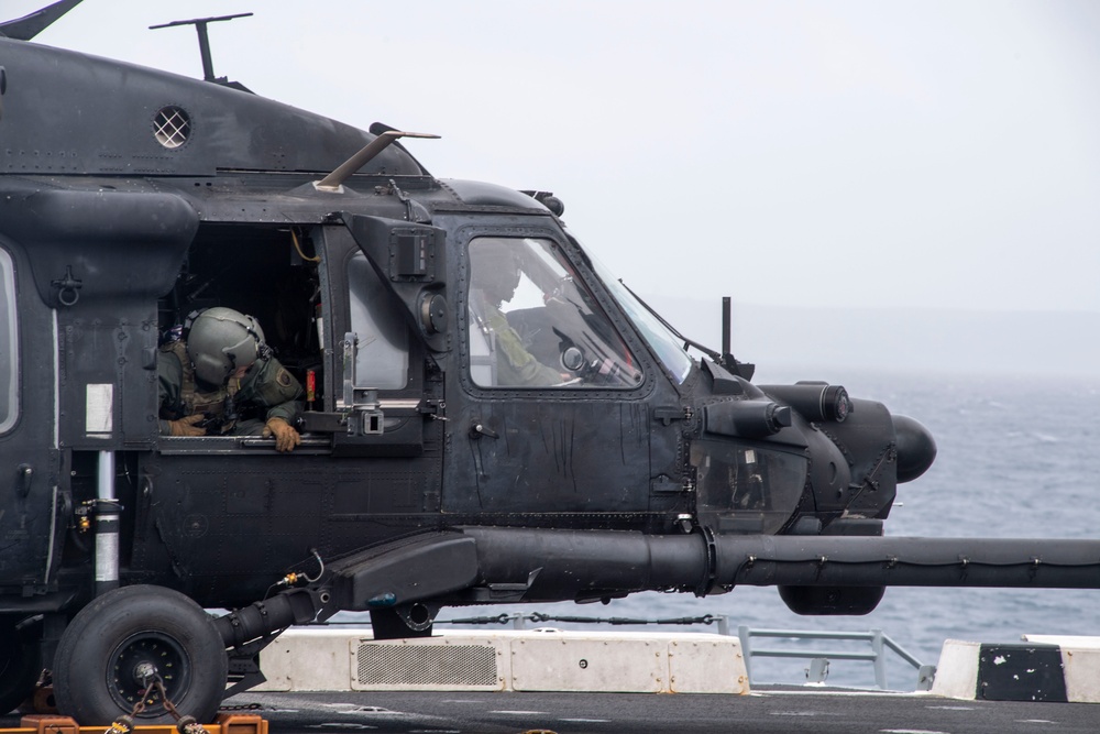 USS John P. Murtha Conducts Flight Operations with 160th Airborne