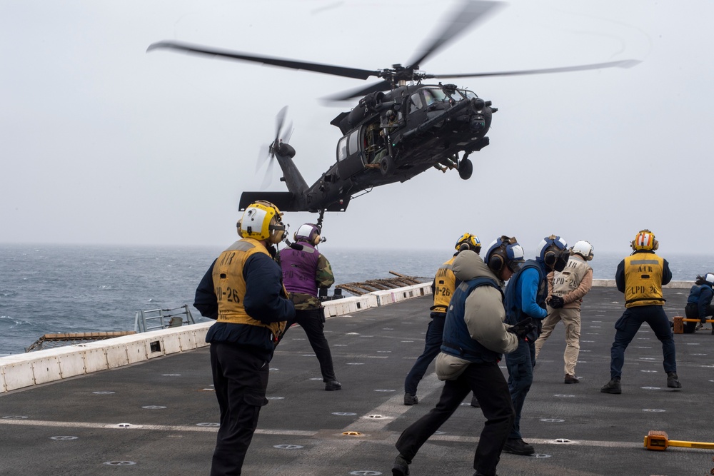 USS John P. Murtha Conducts Flight Operations with 160th Airborne