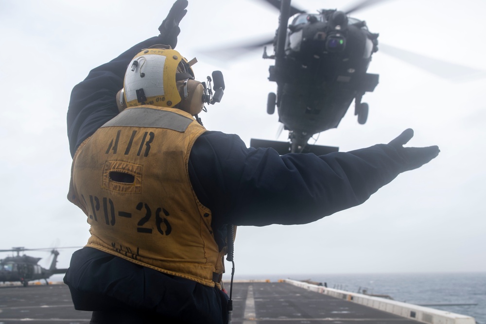 USS John P. Murtha Conducts Flight Operations with 160th Airborne