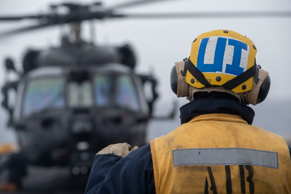 USS John P. Murtha Conducts Flight Operations with 160th Airborne