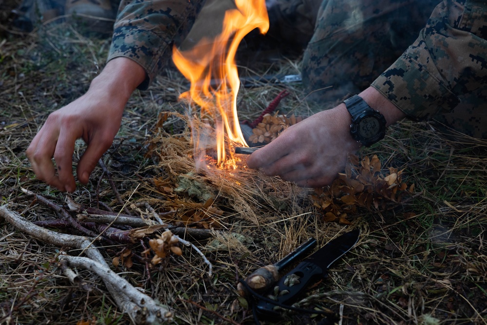 1st Bn., 4th Marines conducts live-fire range, builds survival shelters with Chilean naval infantry