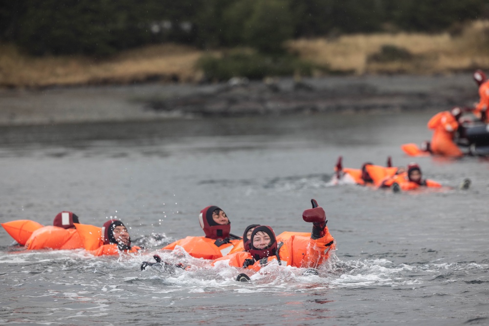 1st Battalion, 4th Marines; Chilean naval infantry conduct cold water survival training