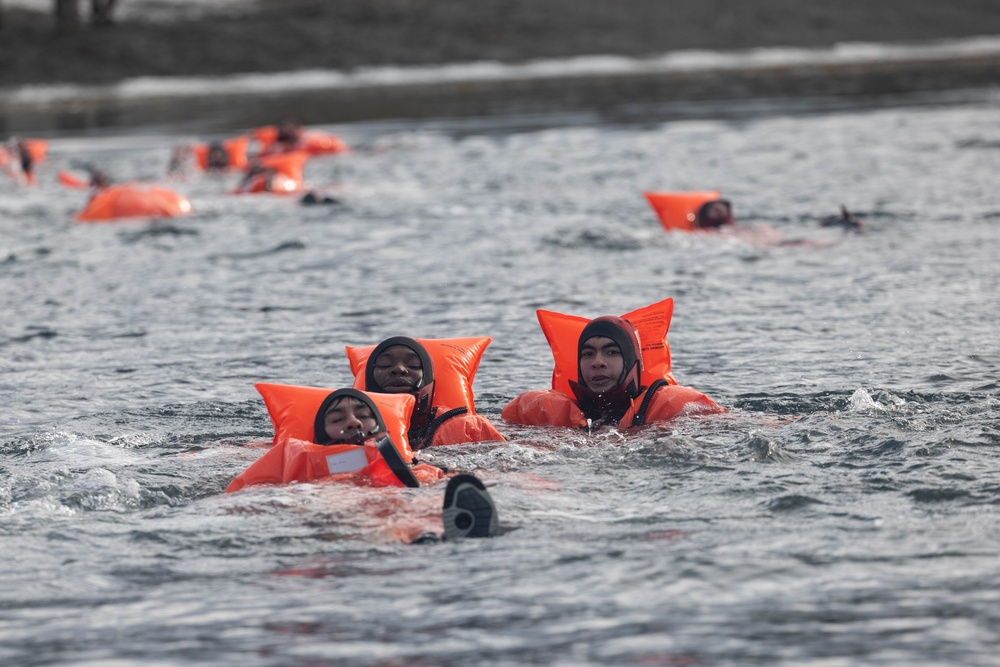 1st Battalion, 4th Marines; Chilean naval infantry conduct cold water survival training