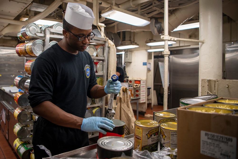 Sailor Prepares Meals