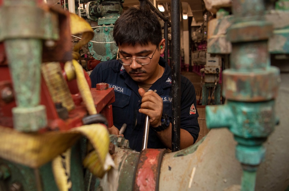 Sailor Removes Sea Water Pump