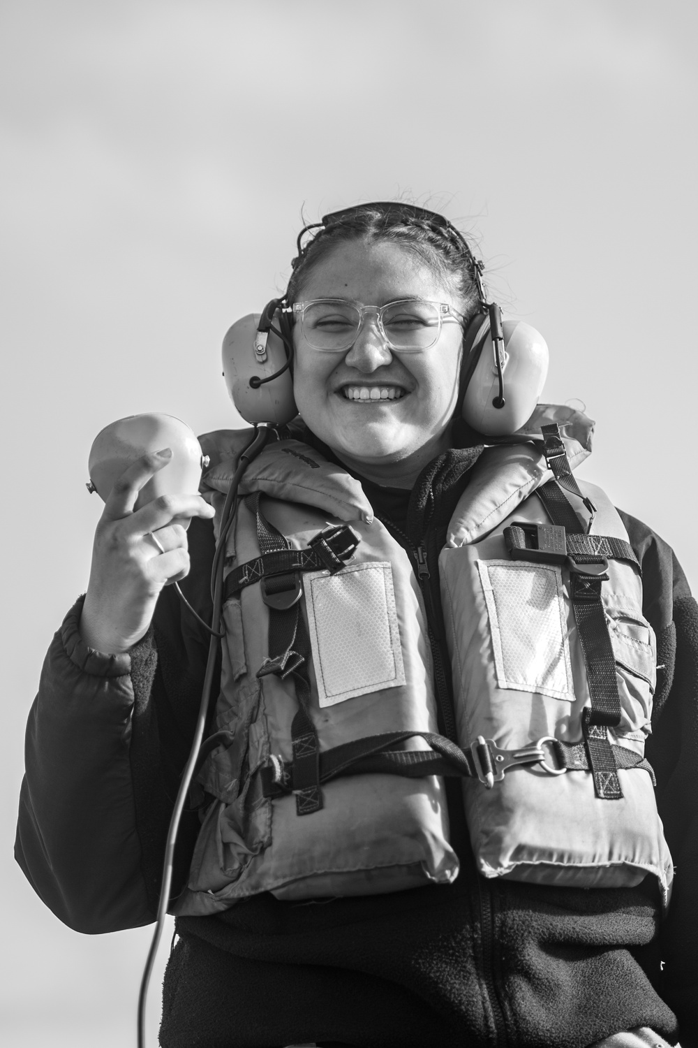 U.S. Navy Sailor mans the messenger station