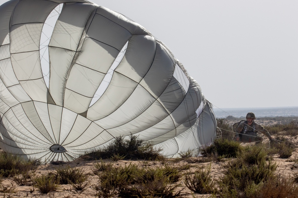 CENTCOM and Partner Nations Parachute During Multilateral Airborne Operation at Bright Star 2023