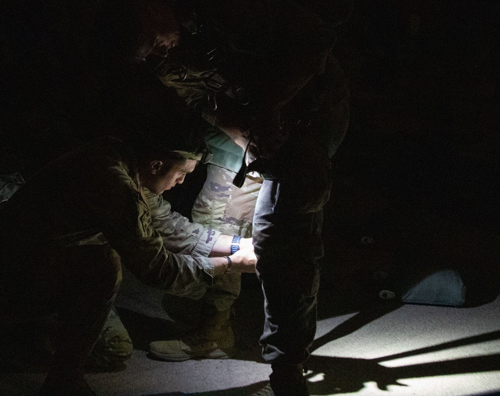 U.S. Army Airborne Soldiers Prepare for a Jump during Bright Star 2023.