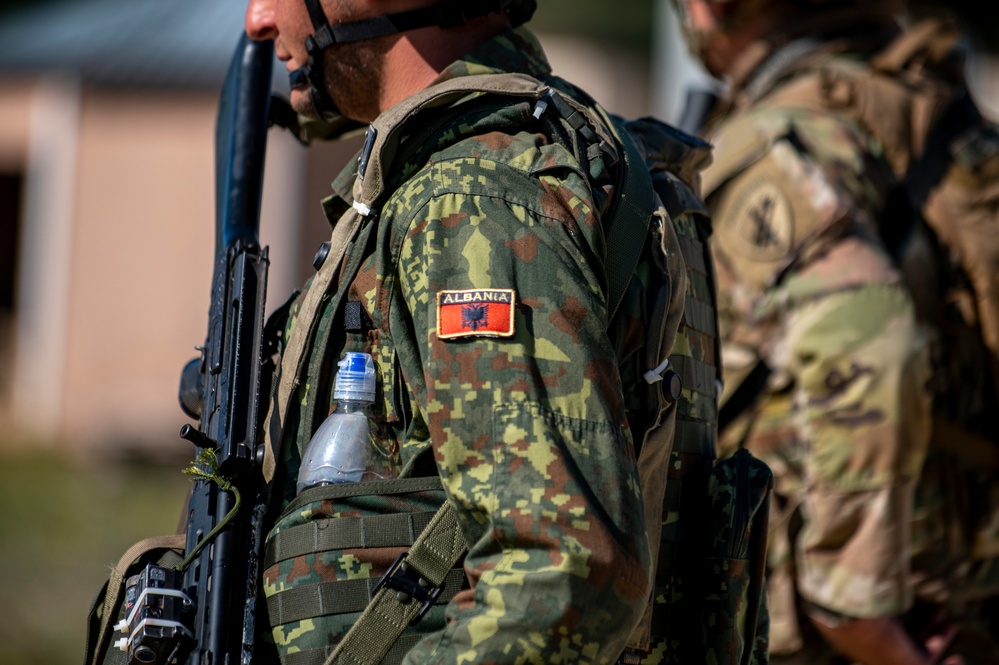 Multinational Soldiers integrate in field training during Saber Junction 23