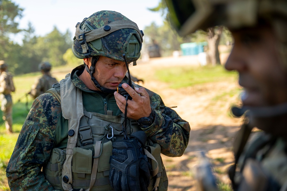 Multinational Soldiers integrate in field training during Saber Junction 23