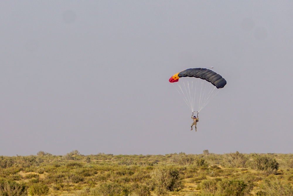 Multinational Special Operations Forces conduct military freefall jump during Bright Star 23