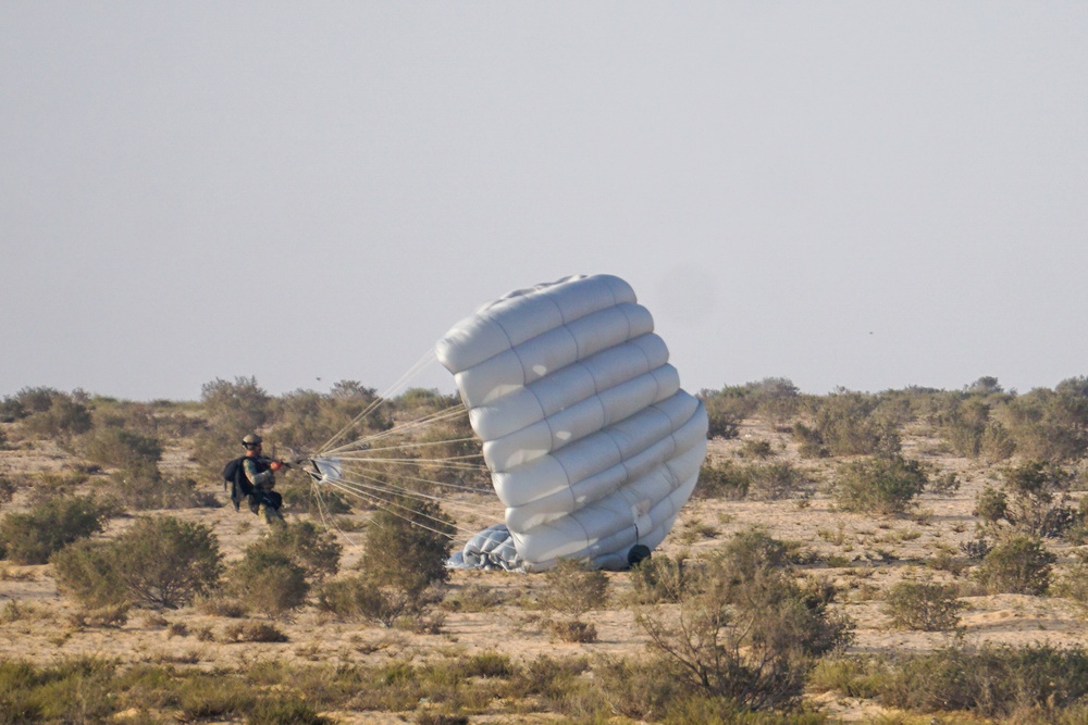 Multinational Special Operations Forces conduct military freefall jump during Bright Star 23