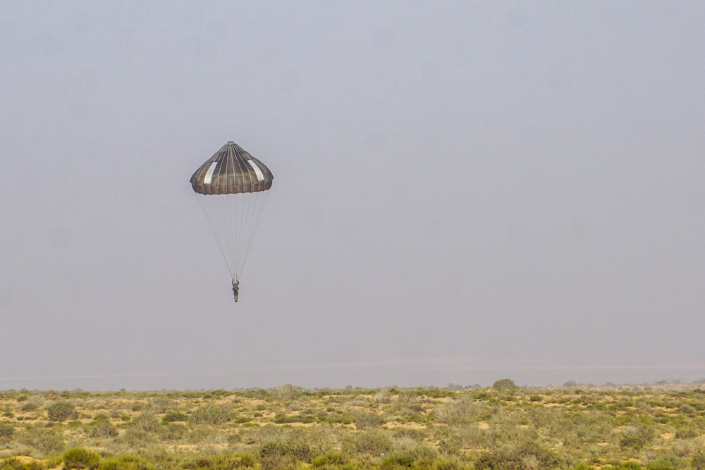 Indian Army conducts airborne jump into Bright Star 23