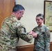 Airman Taylor Sula is promoted during drill weekend at the 182nd Airlift Wing