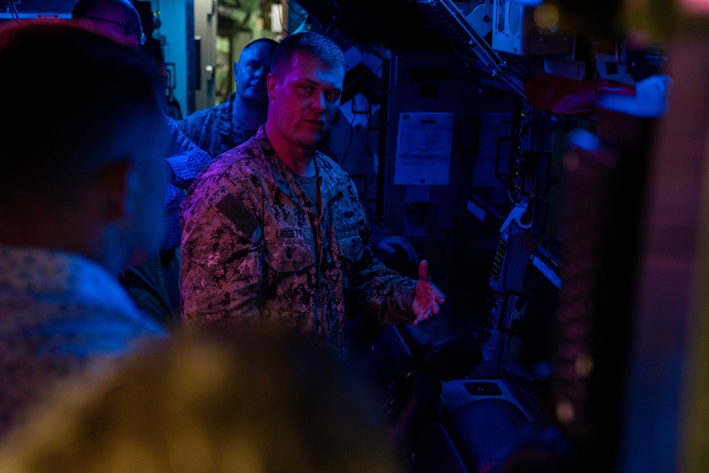 Chief of Staff for Hawaii Rep. Ed Case, during a tour aboard Santa Fe.