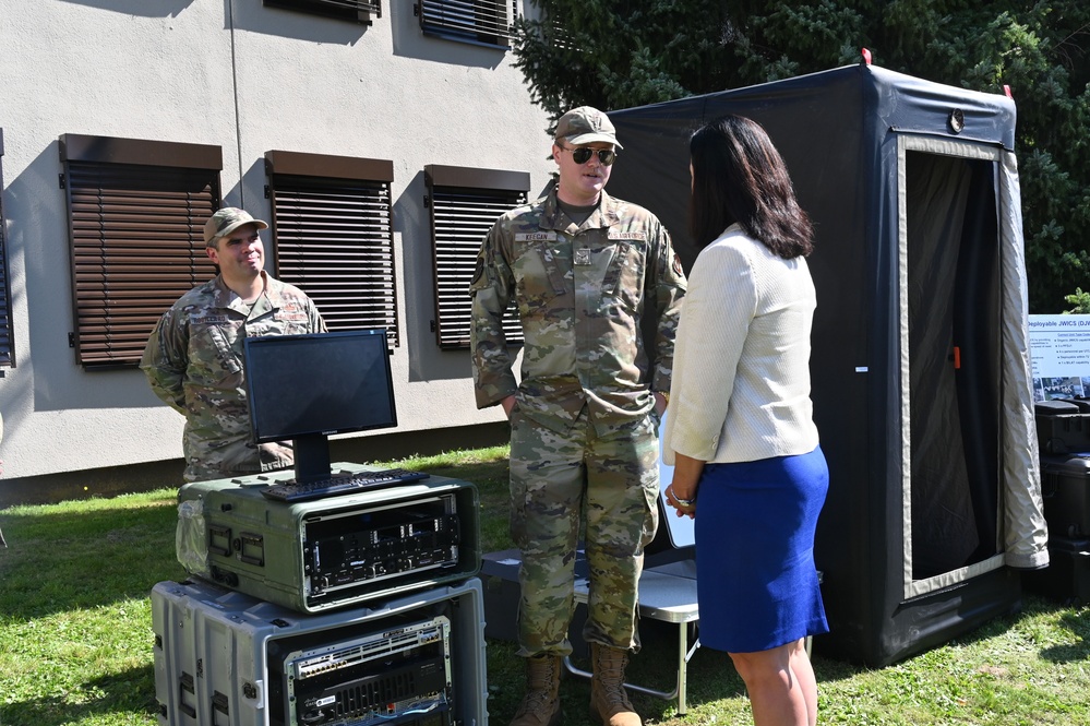 The Honorable Kristyn Jones visits with the 435th Air Ground Operations Wing