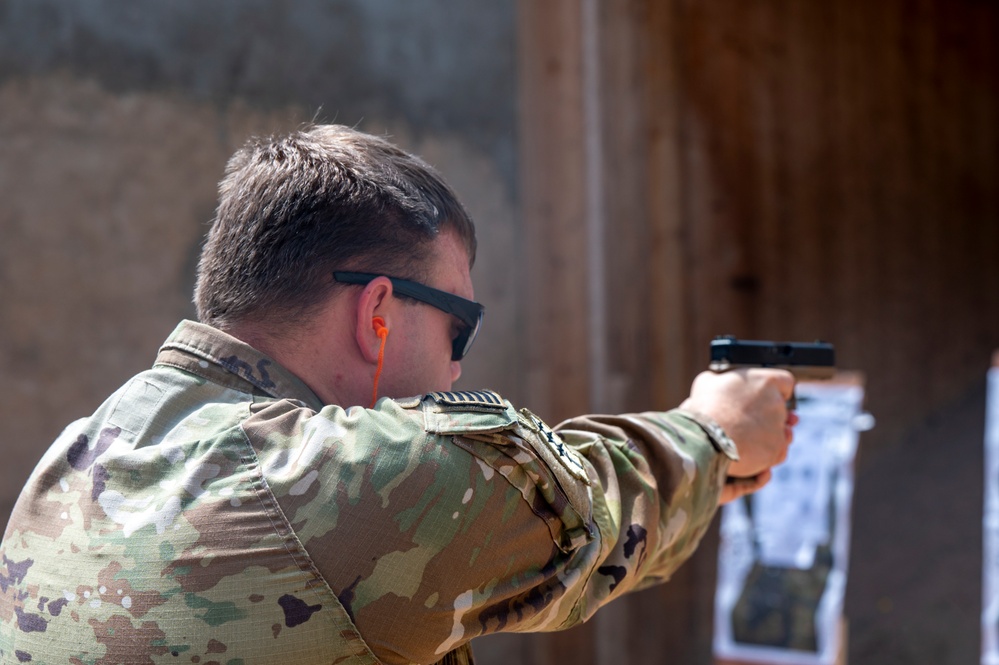 U.S. Army members with the 489th Civil Affairs Battalion,Southern European Task Force, Africa, joined members of the French armed forces for a cross-nation range exercise at their small arms range in Djibouti