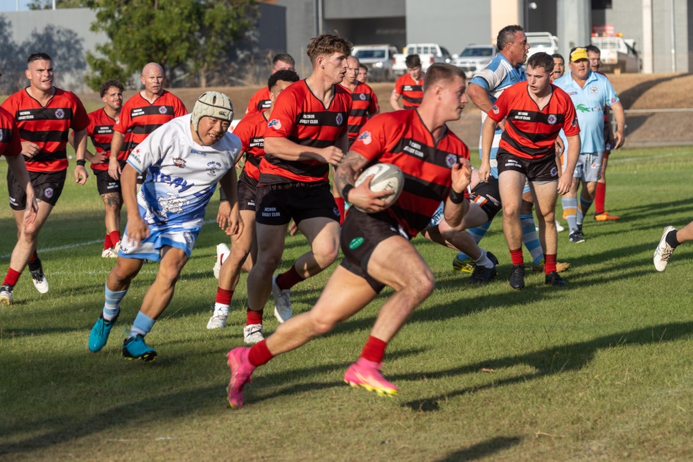 MRF-D plays rugby against the Darwin Stray Cats