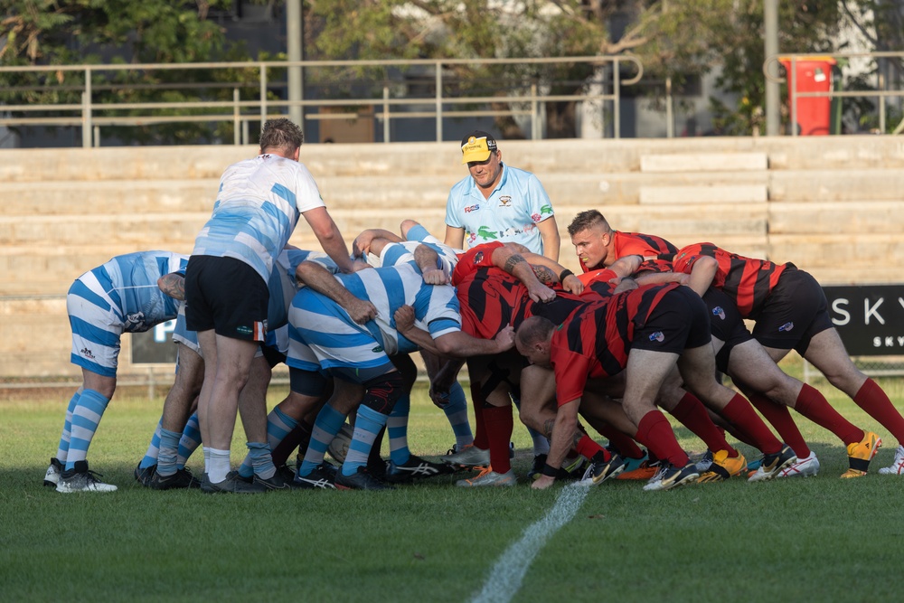 MRF-D plays rugby against the Darwin Stray Cats