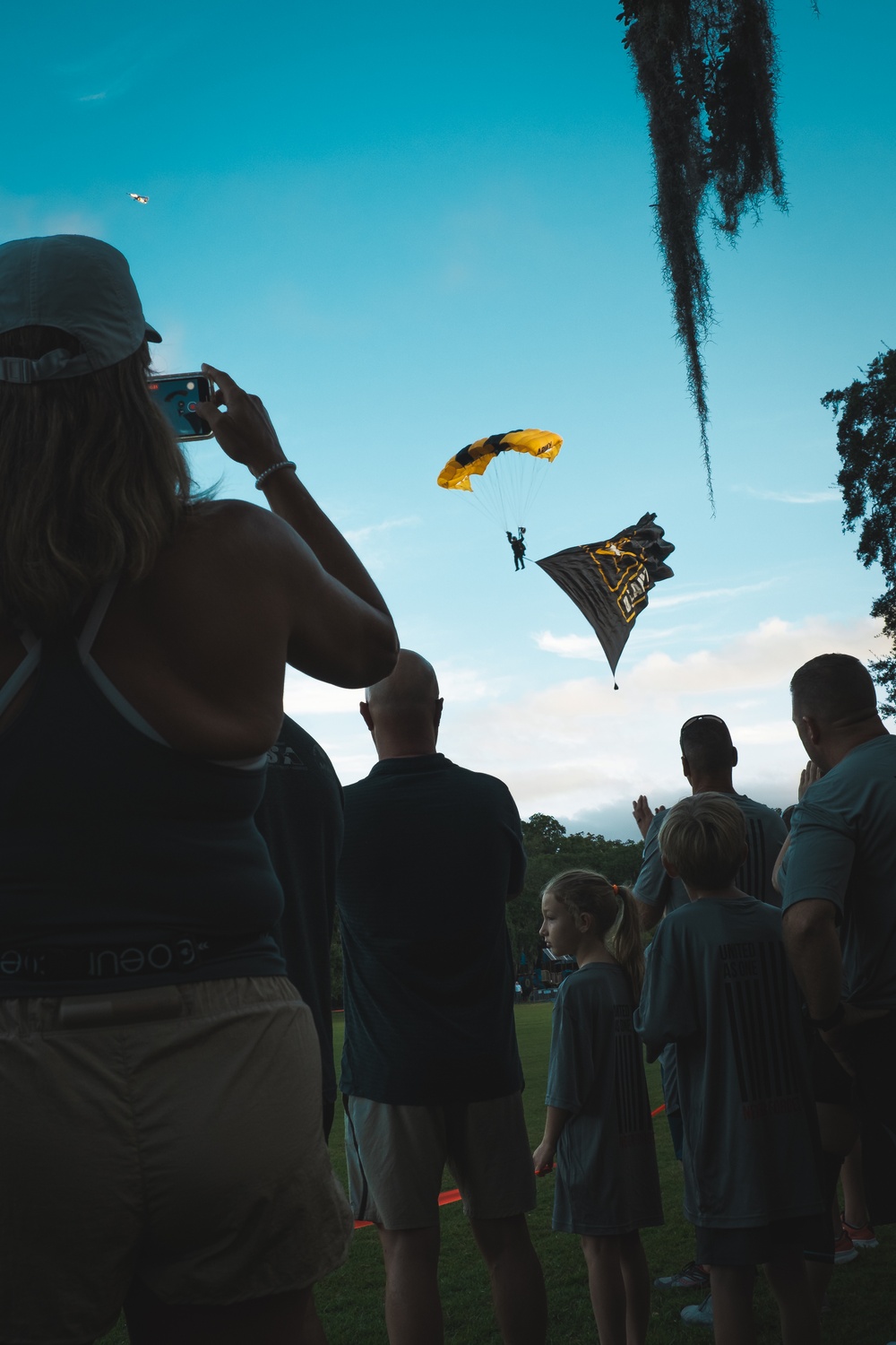 U.S. Army Golden Knights land in downtown Savannah before Patriot Day 5K