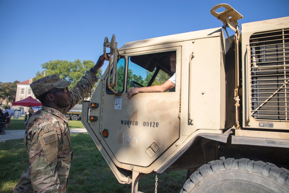 U.S. Army Soldiers participate in a community event in Poland