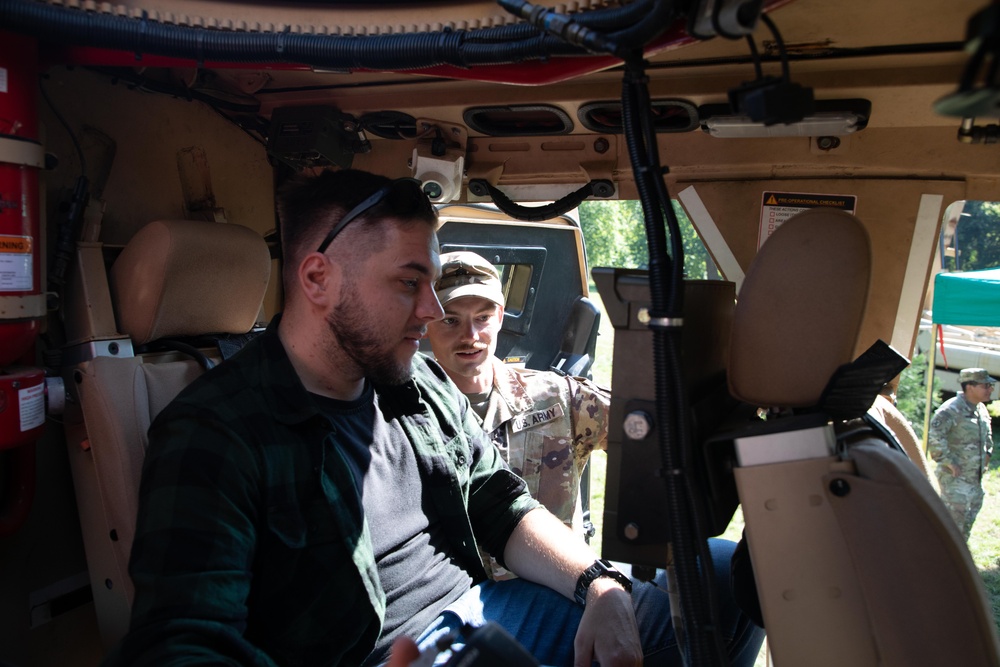 U.S. Army Soldiers participate in a community event in Poland