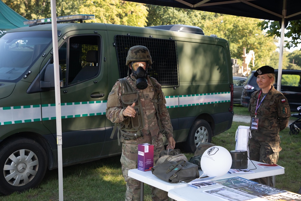 U.S. Army Soldiers participate in a community event in Poland