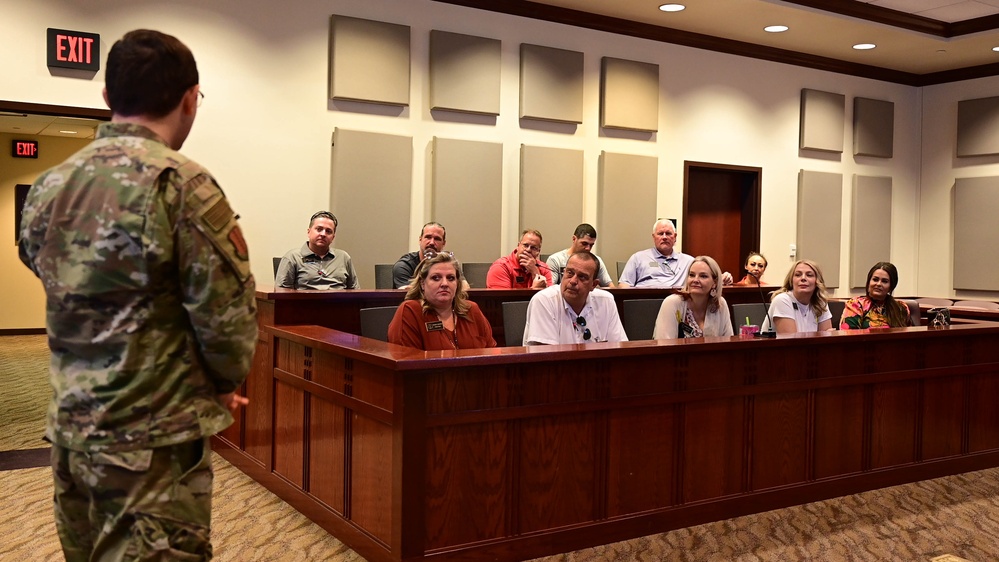 Honorary Commanders learn the mission of the 17th Mission Support Group