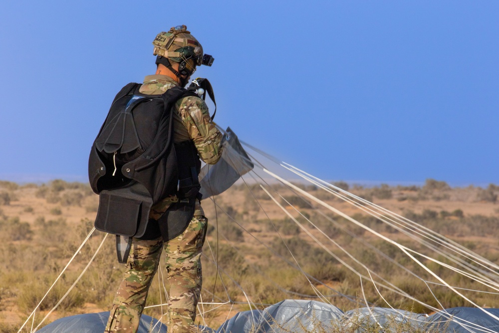 CENTCOM and Partner Nations Parachute During Multilateral Airborne Operation at Bright Star 2023