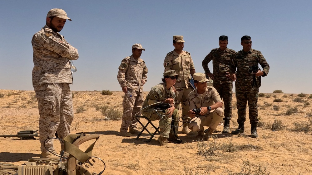 U.S. Army Soldiers and partners train to react to contaminated unmanned aerial systems (UAS) at Bright Star 23