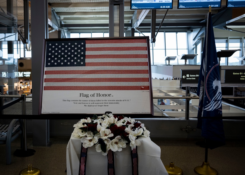 Joint Service honor guardsmen participate in RDU 9/11 ceremony