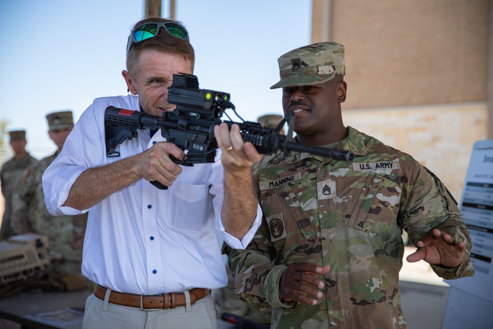 US Congressman Robert Wittman tours the 56th Air Defense Artillery Footprint