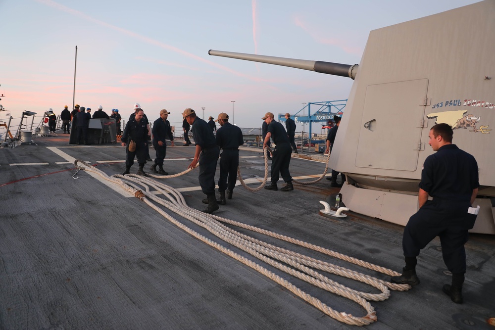 USS Paul Ignatius Departs Rostock, Germany