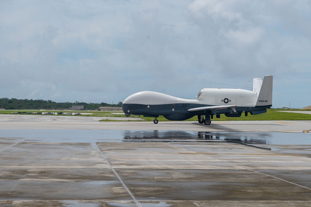 MQ-4C Triton lands on Andersen Air Force Base