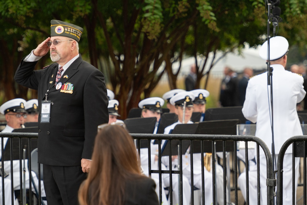 The United States Navy Band and Armed Forces Joint Chorus takes part in the 2023 9/11 Rememberance Ceremony at the Pentagon