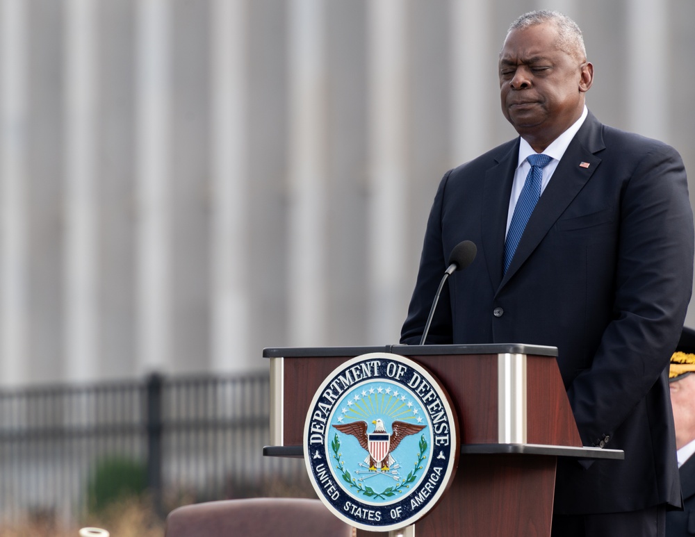 The United States Navy Band and Armed Forces Joint Chorus takes part in the 2023 9/11 Rememberance Ceremony at the Pentagon