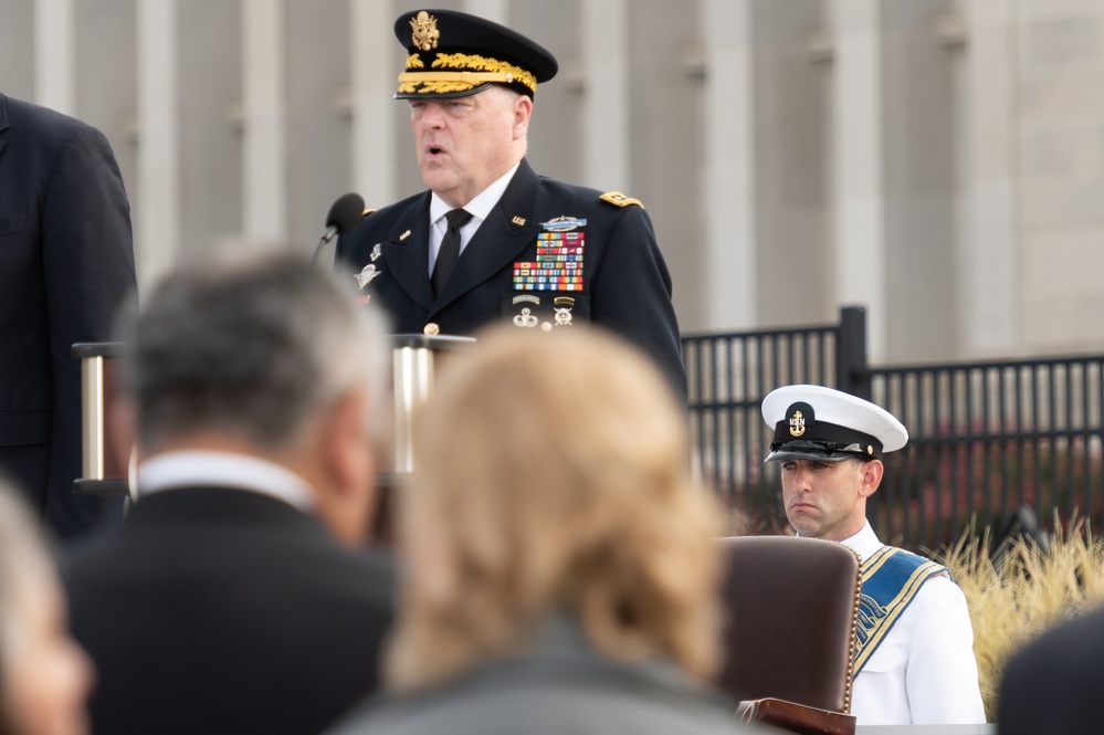 The United States Navy Band and Armed Forces Joint Chorus takes part in the 2023 9/11 Rememberance Ceremony at the Pentagon
