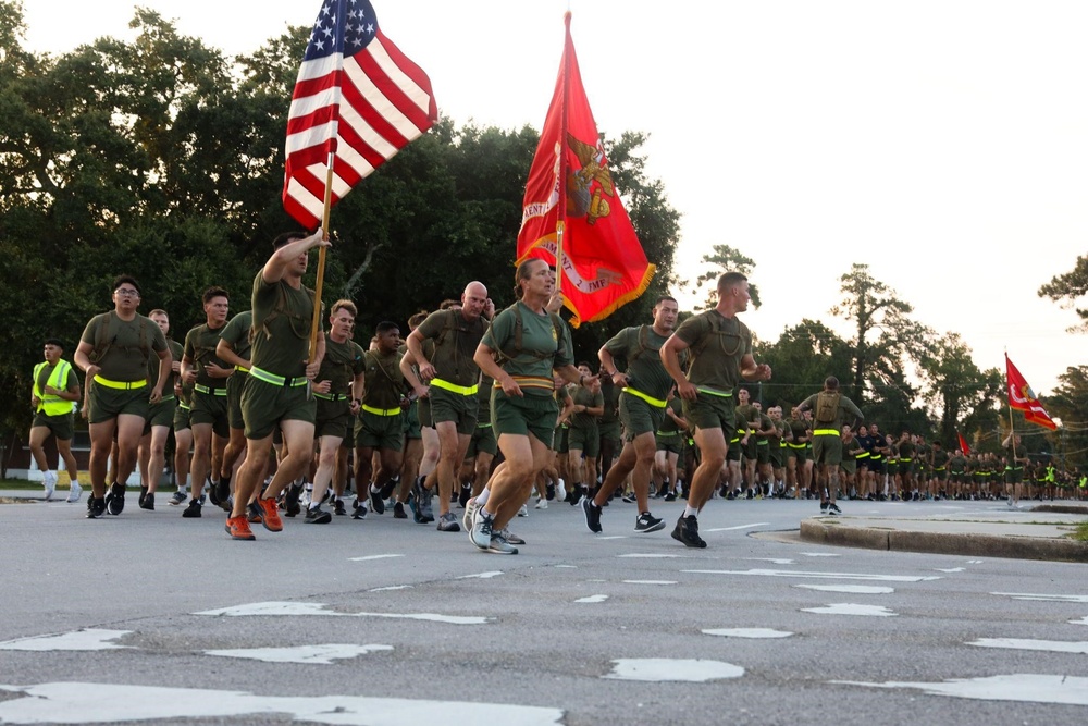 Marines with Combat Logistics Regiment 2 Run to Remember 9/11