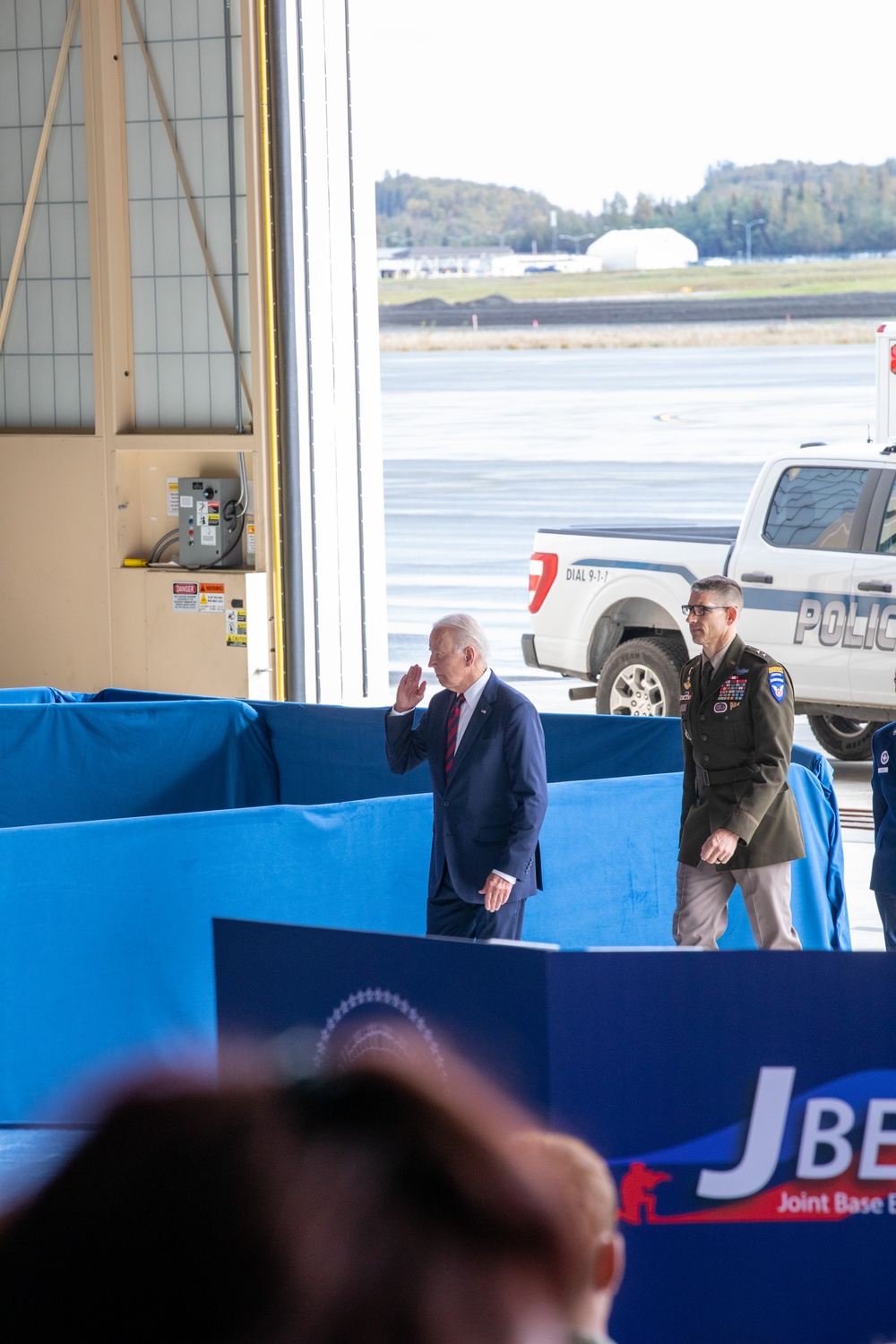 President Biden speaks to service members to commemorate 22nd anniversary of 9/11 at JBER