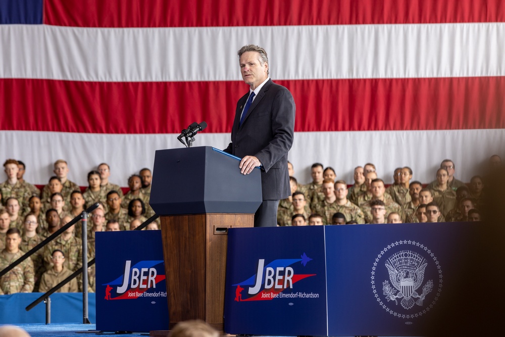 President Biden speaks to service members to commemorate 22nd anniversary of 9/11 at JBER