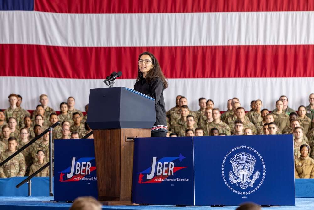President Biden speaks to service members to commemorate 22nd anniversary of 9/11 at JBER